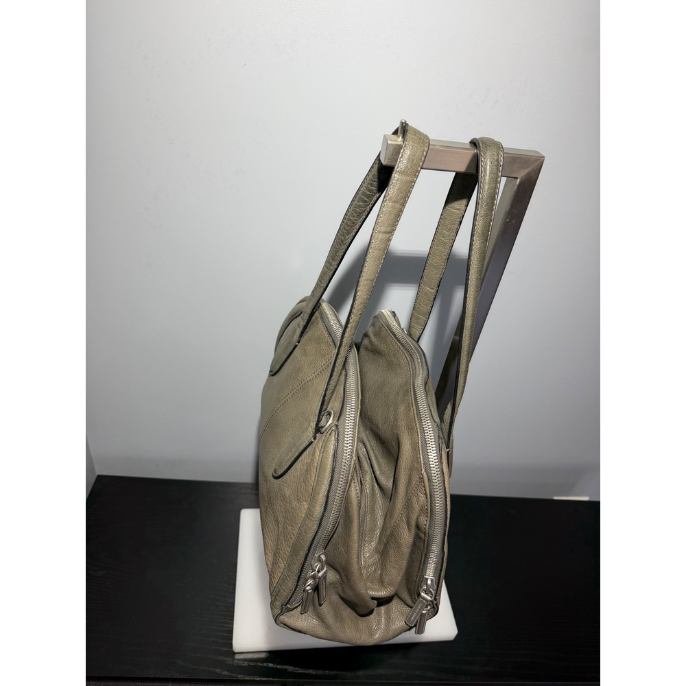 Liebeskind Berlin Grey Pebbled Leather Triple Compartment Satchel Shoulder Bag - Picture 4 of 7